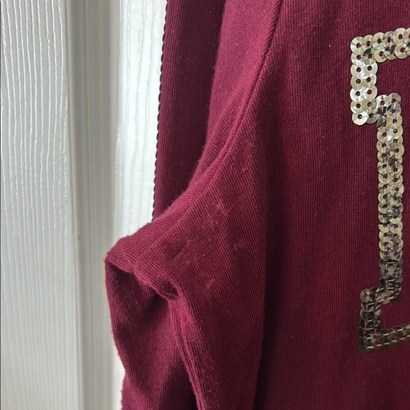 Victoria's Secret PINK Maroon Sequin Long Sleeve - Picture 4 of 4